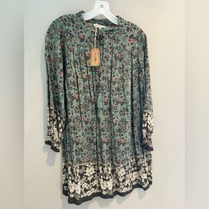 NATURAL LIFE boho floral tunic dress. Size XS. NWT